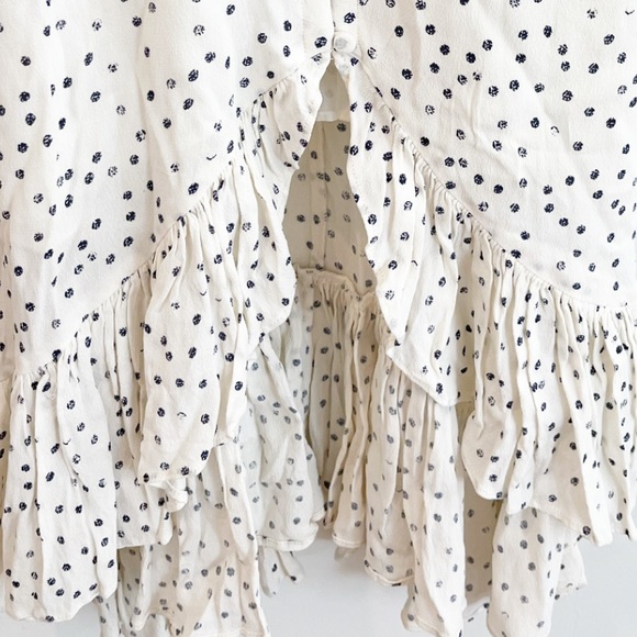 Rails Frida Ivory/ Blue Speckled Dot Dress Size Small - Picture 8 of 13